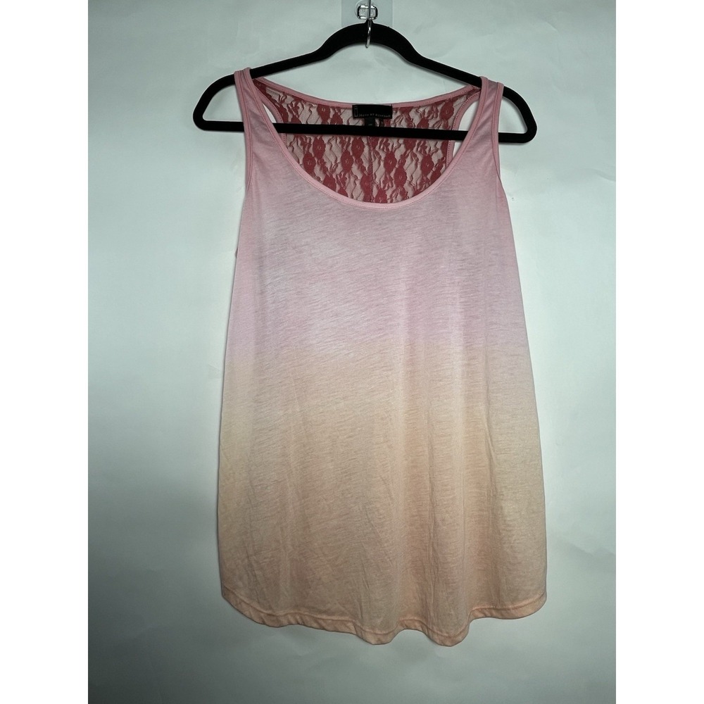 I Jeans by Buffalo Coral Red Orange Lace Open Back Flowy Tank Top Size Large EUC